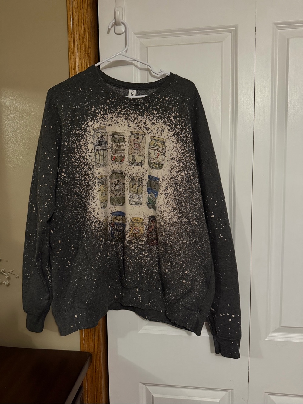Tultex Grey Crewneck Sweatshirt with Multicolor Can Print